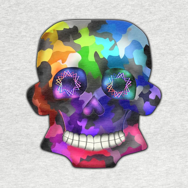 Skull - Rainbow Camo by cherubi19